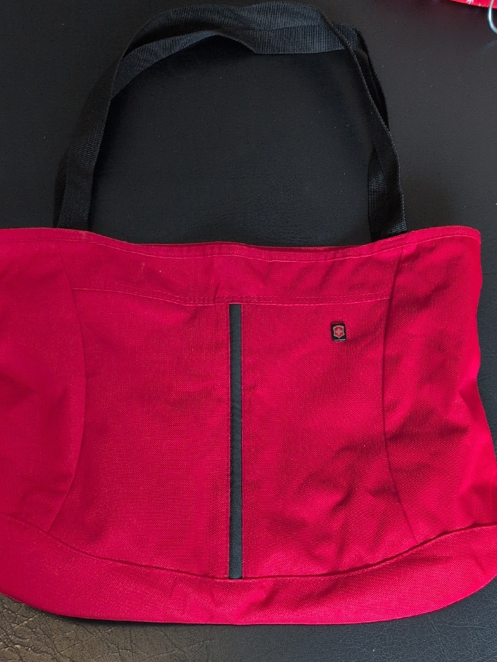Victorinox Swiss Red Canvas Tote with Black Handles